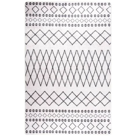 Tapis lavable antidérapant 160x230 Noir et blanc