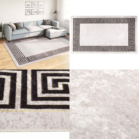 Tapis lavable antidérapant 190x300 cm beige clair - Tapis Design - Tapis Salon - Tapis Chambre - Tapis Moderne - Tapis Beige - Home & Living