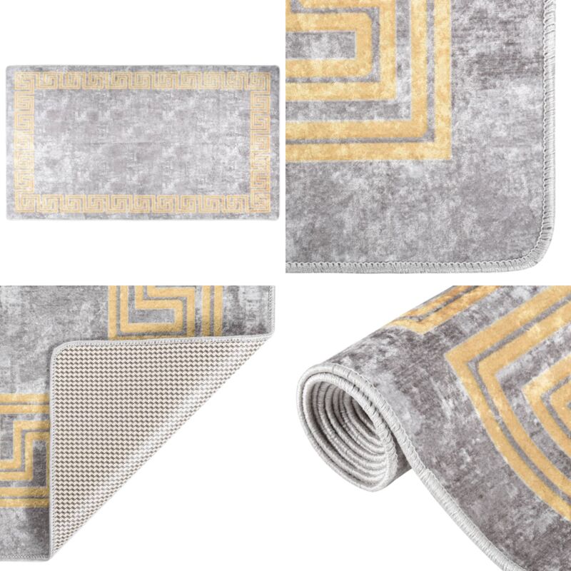 Tapis lavable antidérapant 190x300 cm gris - Tapis Design - Tapis Salon - Tapis Chambre - Tapis Moderne - Tapis Gris - Home & Living