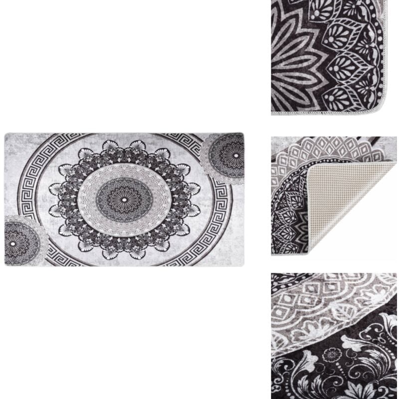 Tapis lavable antidérapant 190x300 cm multicolore - Tapis Design - Tapis Salon - Tapis Chambre - Tapis Moderne - Tapis Gris