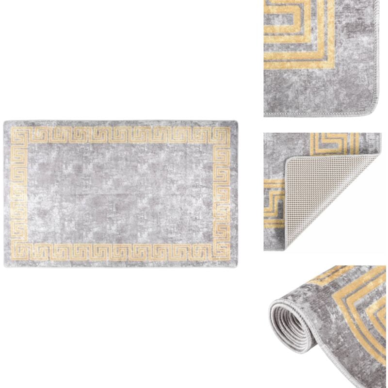 Vidaxl - Tapis lavable antidérapant 80x150 cm Gris - Tapis Design - Tapis Salon - Tapis Chambre - Tapis Moderne - Tapis Gris