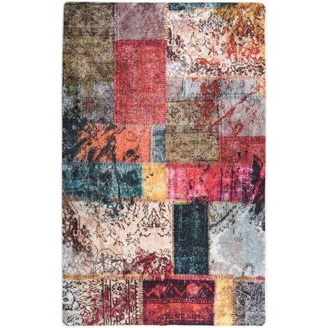 Tapis lavable antidérapant Patchwork 160x230 Multicolore