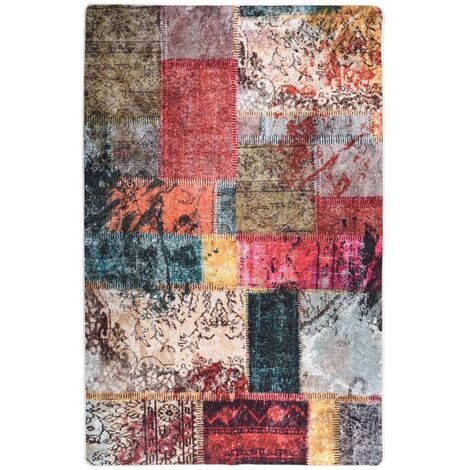 Tapis lavable antidérapant Patchwork 80x150 Multicolore