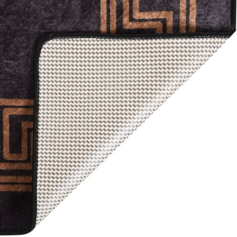 Tapis lavable antidérapant  Tapis de salon Tapis d'entrée 120x180 cm Noir et doré 20272