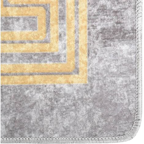 Tapis lavable antidérapant  Tapis de salon Tapis d'entrée 160x230 cm Gris 10195