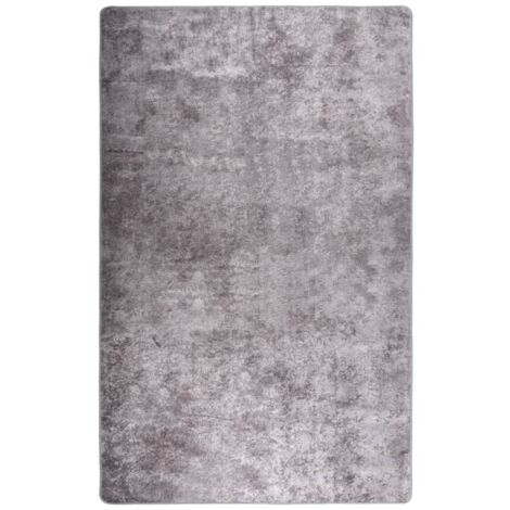 Tapis lavable antidérapant  Tapis de salon Tapis d'entrée 160x230 cm Gris 84619