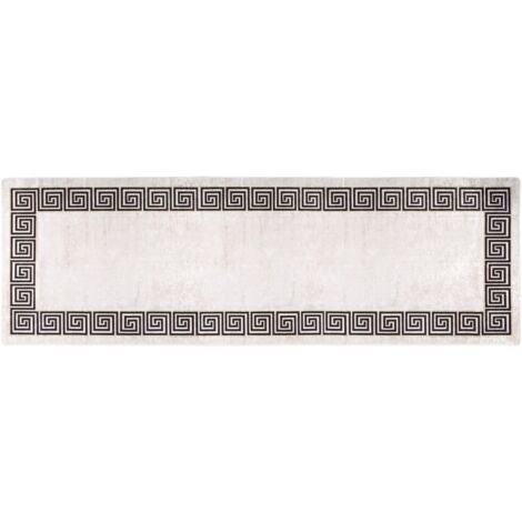 Tapis lavable antidérapant  Tapis de salon Tapis d'entrée 80x300 cm Beige clair 83232