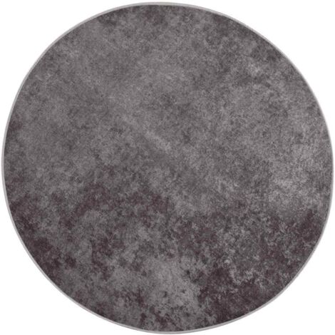 Tapis lavable antidérapant，Tapis de Salon，Cuisine φ120 cm Gris vidaXL