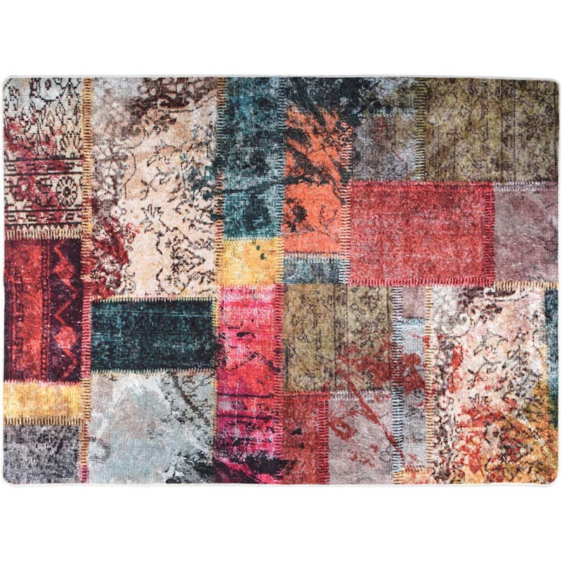 Vidaxl - Tapis lavable antidérapant Patchwork 120x180 cm Multicolore