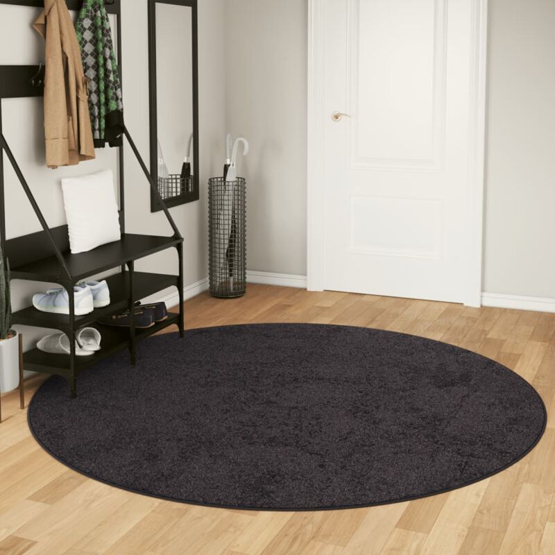 Vidaxl - Tapis lavable anthracite ø 200 cm antidérapant
