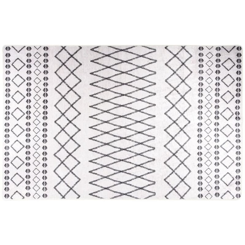 Tapis lavable antidérapant 80x150 cm Noir et blanc vidaXL