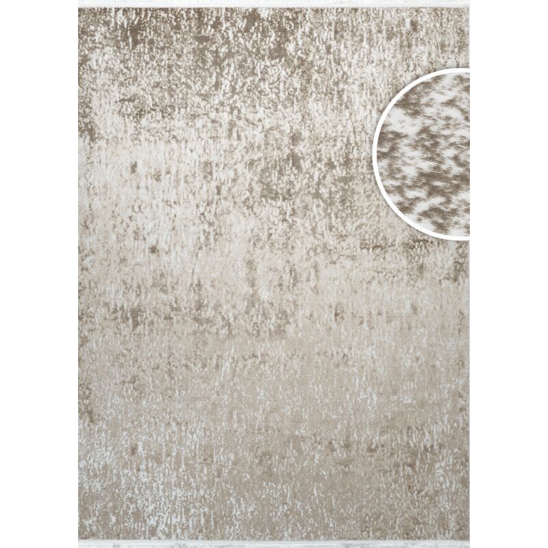 Tapis lavable en machine uni taupe istanbul 07 à poils courts brillants 120x170 cm