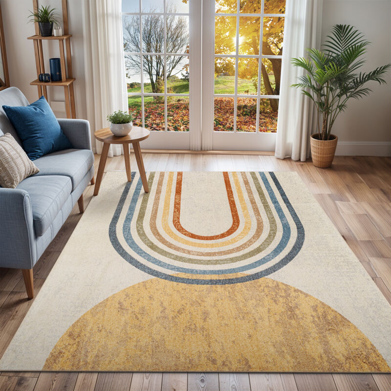 Tapis Scandinave Moderne Lavable en Machine Multicolore/Beige 120x170 cm - Surya