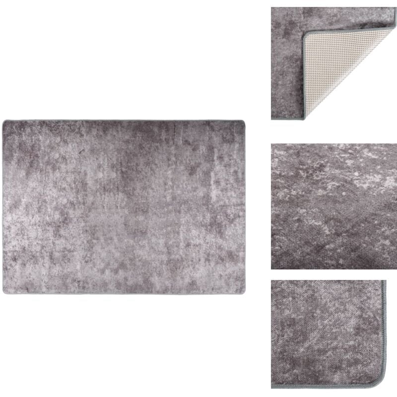 Tapis lavable gris 150x230 cm antidérapant - Tapis Salon - Tapis Gris - Tapis Velour - Tapis Antidérapant - Tapis Absorbant Bruit