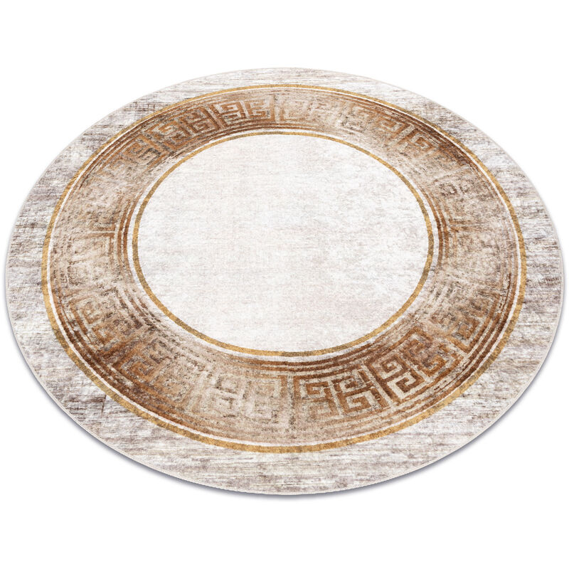 Tapis lavable miro 51236.807 cercle Marbre, grec antidérapant - beige / or beige cercle 120 cm