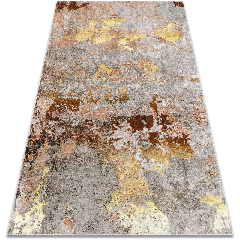 Tapis lavable miro 51463.802 Abstraction antidérapant - gris / or multicolour 140x190 cm