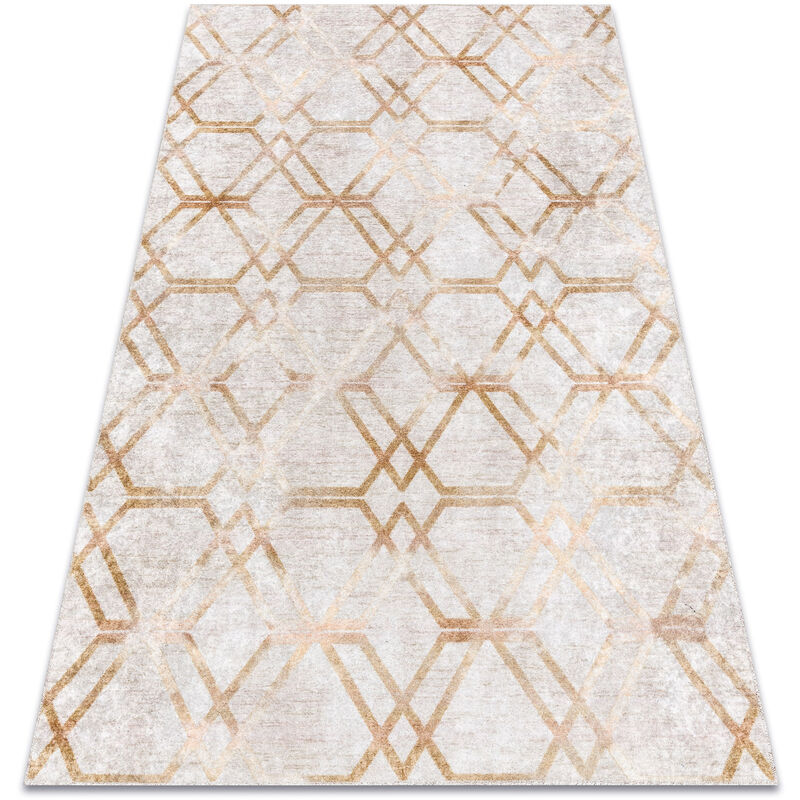 Tapis lavable miro 51805.804 Géométrique, treillis antidérapant - or yellow 200x290 cm