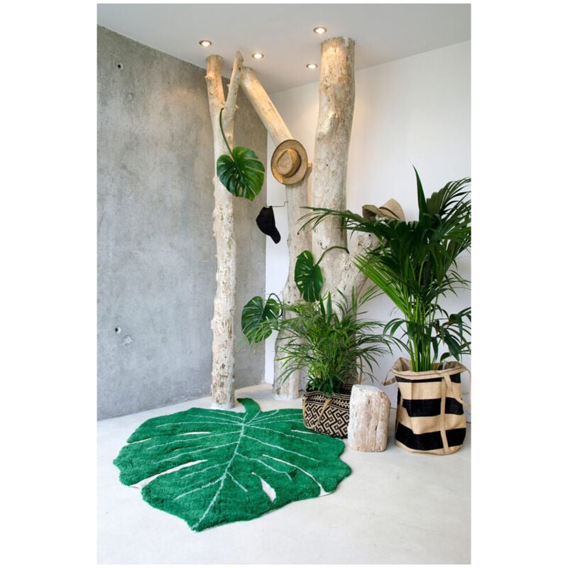 Tapis en forme de feuille pour salon Monstera Lorena Canals Vert 120x160