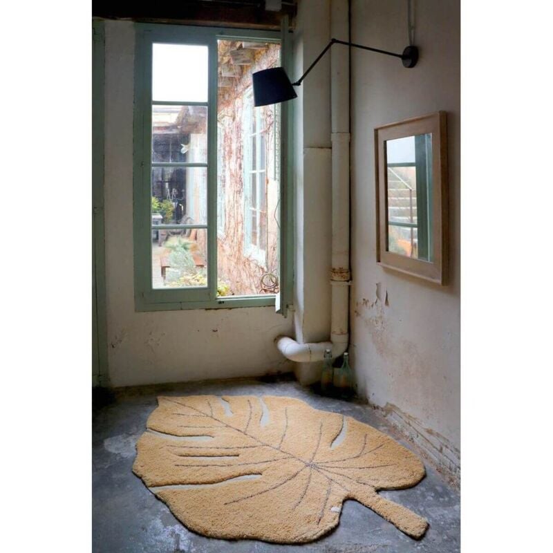Homemaison - Tapis en forme de feuille pour salon Monstera Lorena Canals Jaune 120x180