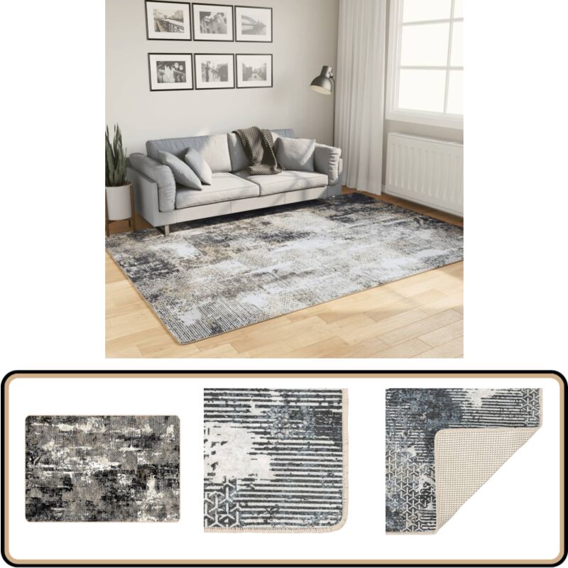 Tapis lavable multicolore 160x230 cm antidérapant - Tapissalon - Tapis Multicolores - Tapis Antidérapant - Tapis Absorbant Bruit - Tapis Velour