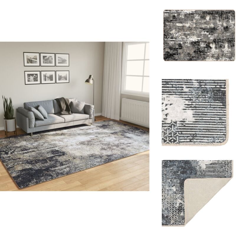 Tapis lavable multicolore 190x300 cm antidérapant - Tapis Design - Tapis Salon - Tapis Chambre - Tapis Moderne - Tapis Gris