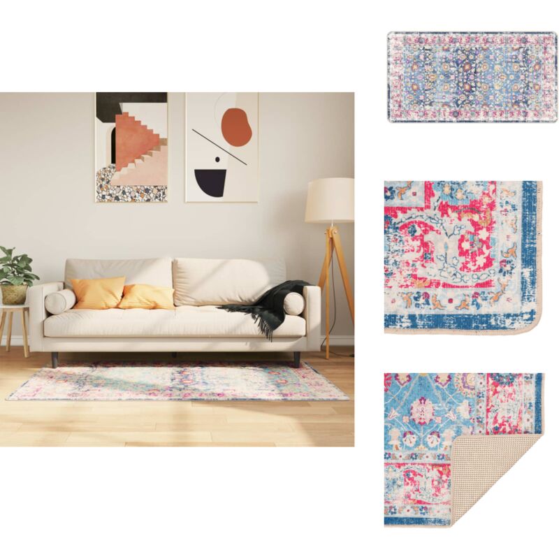 Tapis lavable multicolore 80x150 cm antidérapant - Tappeto Design - Tapis Salon - Tapis Chambre - Tapis Moderne - Tapis Antidérapant