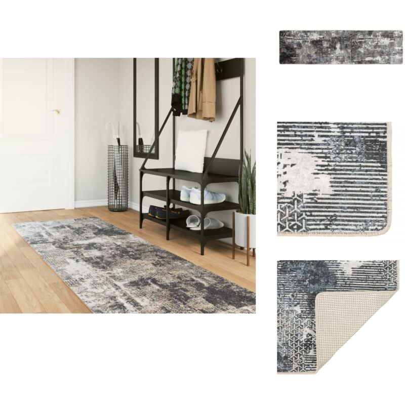 Vidaxl - Tapis lavable multicolore 80x300 cm antidérapant - Tapissalon - Tapis Entrée - Tapis Couloir - Tapis Antidérapant - Tapis Velour