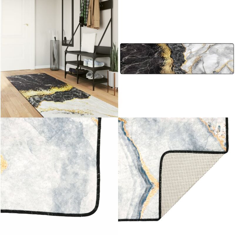 Tapis lavable multicolore 80x300 cm antidérapant - Tappeto Design - Tapis Salon - Tapis Chambre - Tapis Multicolores - Tapis Antidérapant - Home &