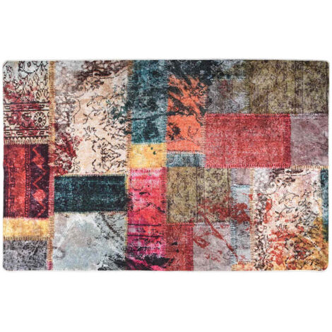 Tapis lavable Patchwork 80x150 cm Multicolore