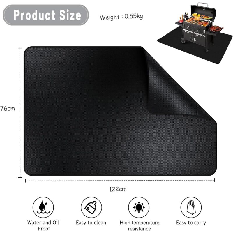 Linghhang - Tapis Lgnifuge Tapis de Braséros Rectangle Tapis de Gril de Protection Anti-feu Fire Pit Mat de Protector pour Extérieur Foyers Terrasse