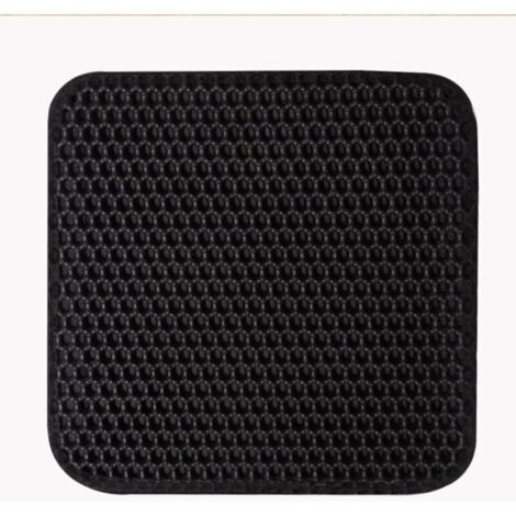 Tapis Litière Chat en Silicone Imperméable 50x30-Noir