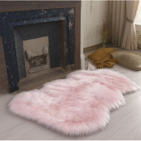 Tapis Long Poil Mouton Doux et Chaud 60x90cm Hypoallergénique Salon Chambre Bébé Décoration Maison Éthique
