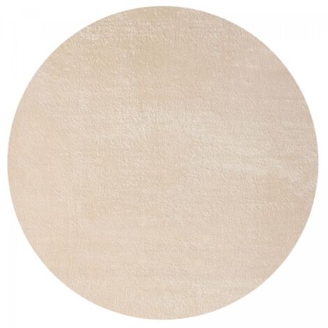 Tapis LYN10 LAVABLE 30°C Ø120cm Beige, tapis shaggy uni à longs poils
