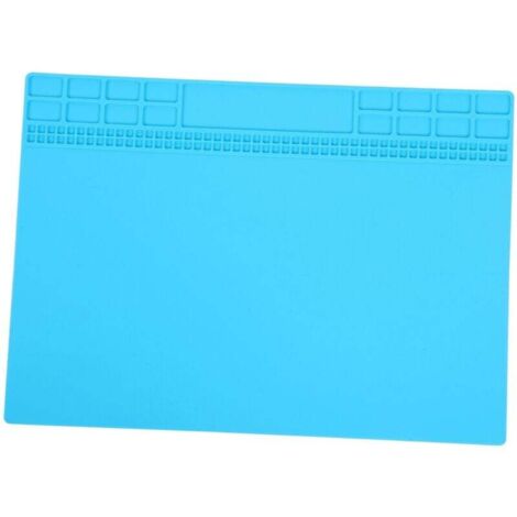 Tapis Magnétique Anti Chaleur Silicone Réparation Électronique Ordinateur Téléphone Station Soudure Outils 350x250x4mm Bleu Clair
