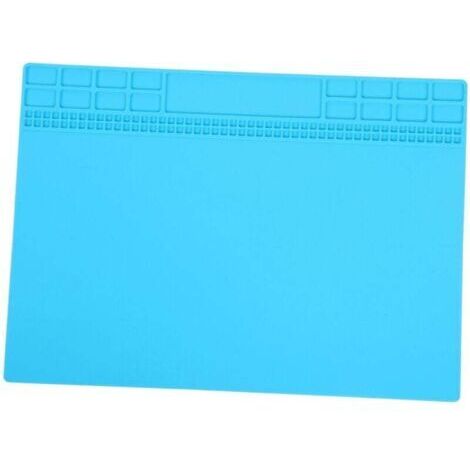 Tapis Magnétique Anti Chaleur Silicone Réparation Électronique Ordinateur Téléphone Station Soudure Outils 350x250x4mm Bleu Clair