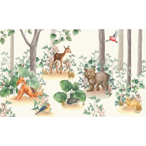Tapis magnétique pour cache radiateur Animaux de la forêt 60x100cm