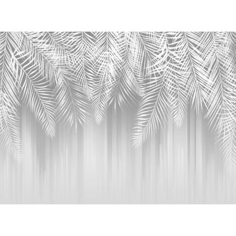 Tapis magnétique pour cache radiateur Feuilles blanches Boho 60x100