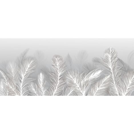Tapis magnétique pour cache radiateur Feuilles blanches Boho 60x100