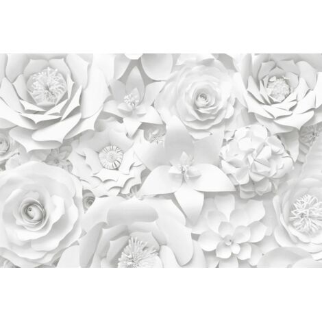 Tapis magnétique pour cache radiateur, fleurs blanches, 60x100cm