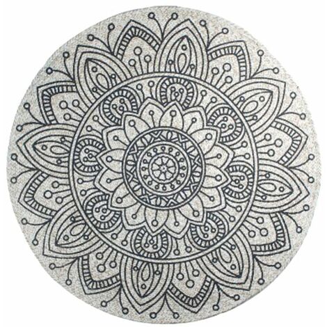 Tapis mandala 90 cm naturel