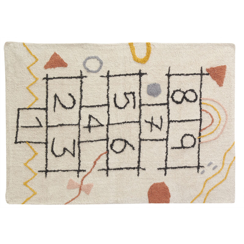 Aubry Gaspard - Tapis marelle en coton tufté multicolore