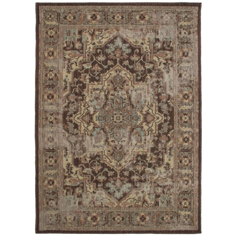 Thedecofactory - marrakech vintage - Tapis motifs vintages orientaux marron 110x160