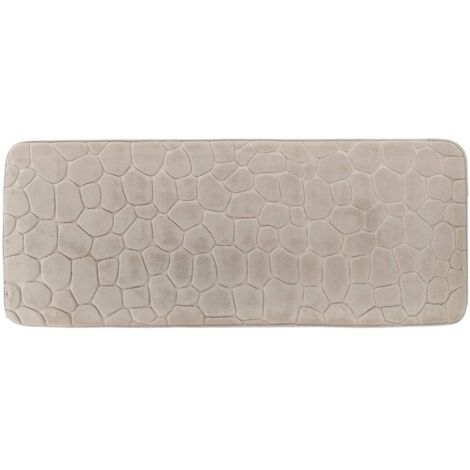 Tapis memoire de forme microfibre galet 45x120 cm - taupe - Tendance