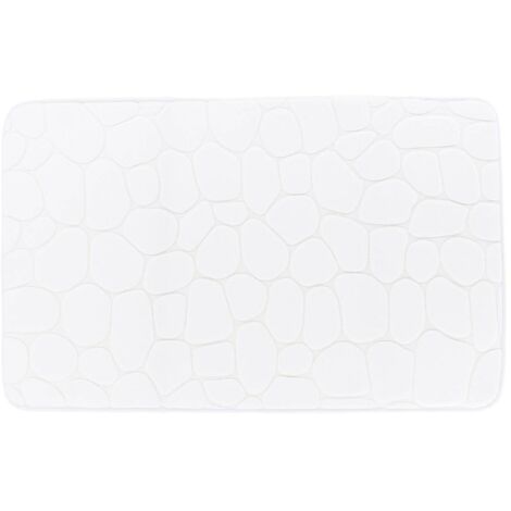 Tapis memoire de forme microfibre galet 50x80cm - blanc - Tendance