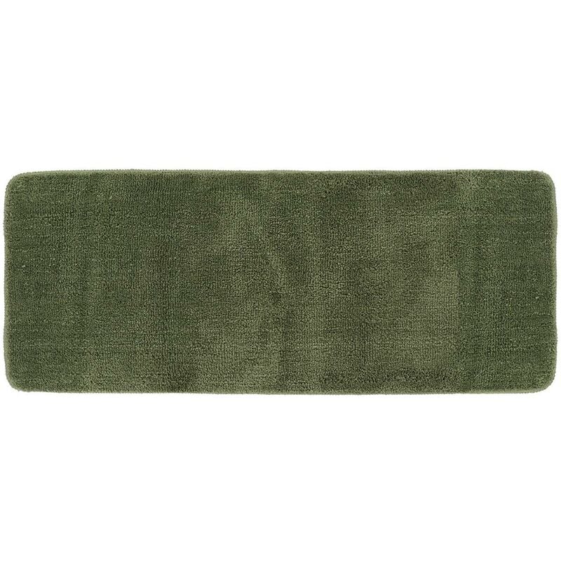 Tapis microfibre double vasque 50x120 cm dessous latex - kaki Tendance