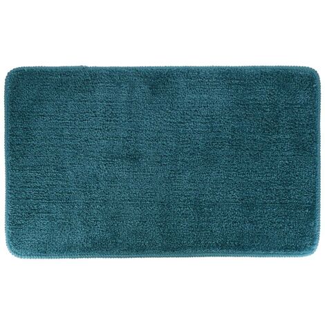 Tapis microfibre doux dessous latex 45x75 cm - bleu canard - Tendance