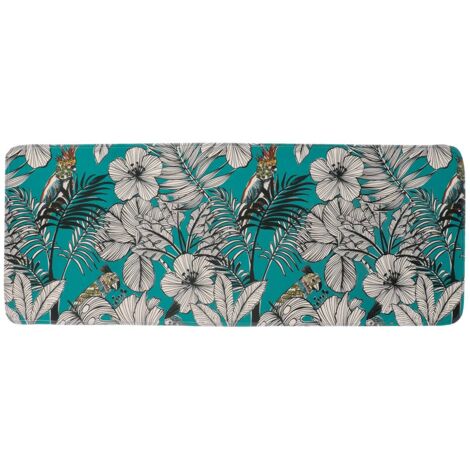 Tapis microfibre imprime 45x120 cm - jungle fever bleu - Tendance