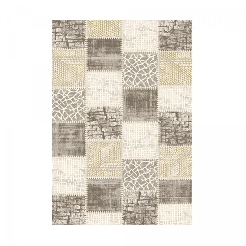 Unamourdetapis - Tapis salon et chambre 120x160 marron et beige tissé motif géométrique silica