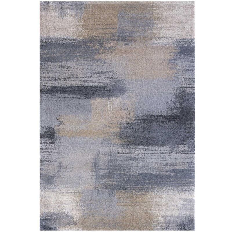 Tapis chambre 80x150 crème rectangle tissé motif faux uni CLAY