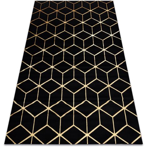 Tapis de Motif GéOméTrique Luxueux En Or Noir, Grand Tapis DéCoratifs Art à  Rayures IrréGulièRes De Luxe LéGer, Facile D'Entretien Tapis - pour Salon